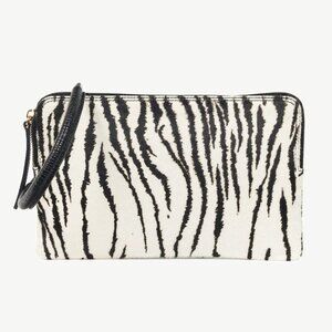 Lanvin Zebra Pony-Hair & Leather Oversized Clutch
